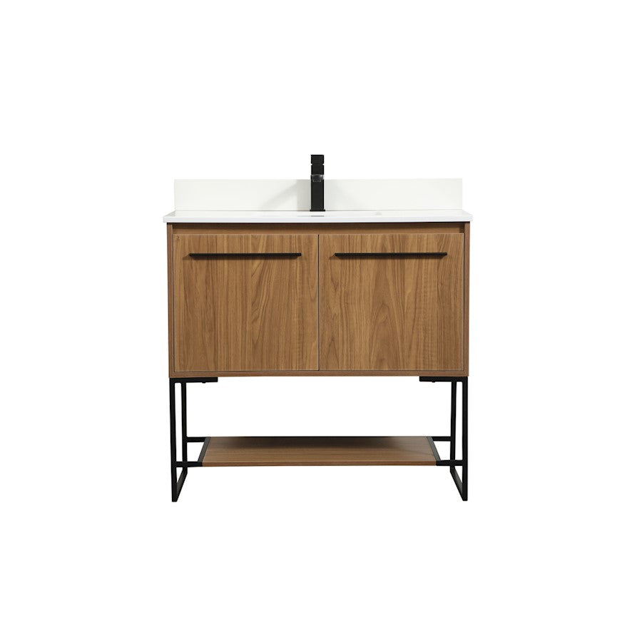 Elegant Sloane 36" Single Vanity, Walnut Brown/Backsplash - VF42536WB-BS