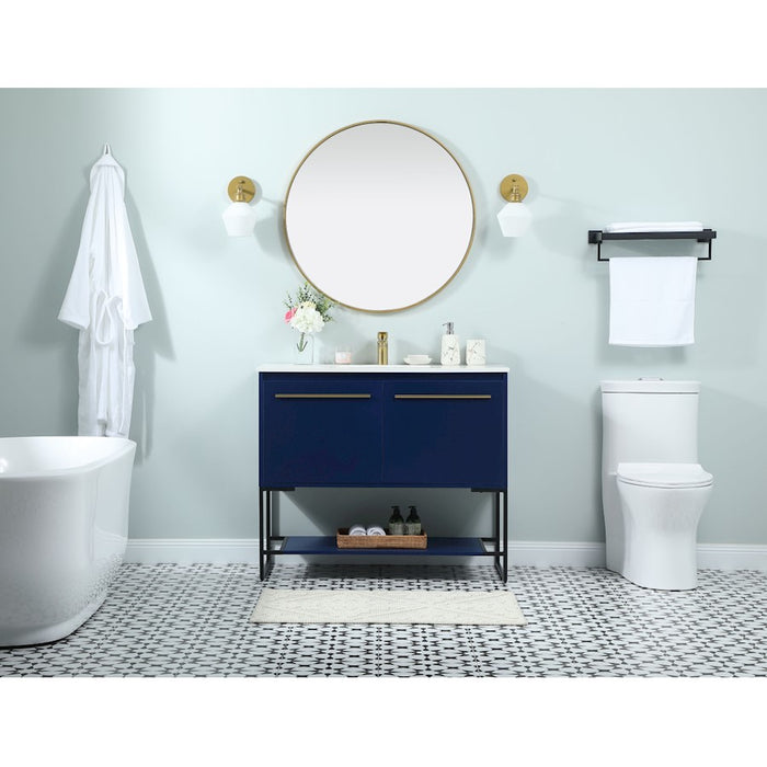 Elegant Sloane 36" Single Vanity, Walnut Brown/Backsplash