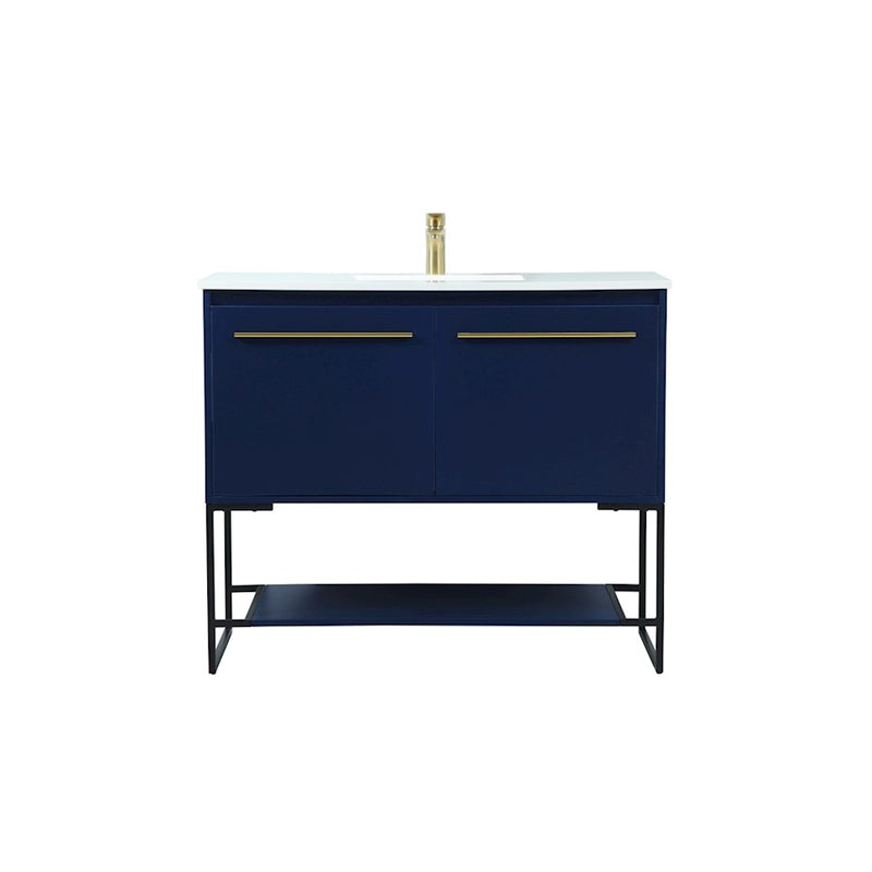 Elegant Kitchen/Bath Sloane 40" Single Bathroom Vanity, Blue - VF42540MBL
