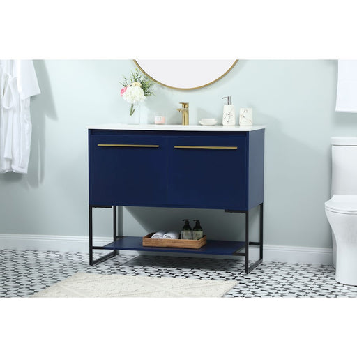 Elegant Kitchen/Bath Sloane 40" Single Bathroom Vanity, Blue