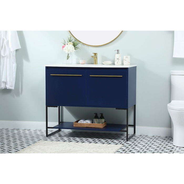 Elegant Kitchen/Bath Sloane 40" Single Bathroom Vanity, Blue