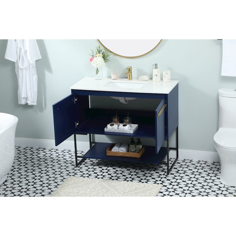 Elegant Kitchen/Bath Sloane 40" Single Bathroom Vanity, Blue