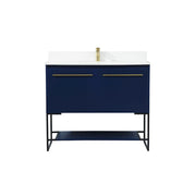 Elegant Sloane 40" Single Bathroom Vanity, Blue/Backsplash - VF42540MBL-BS
