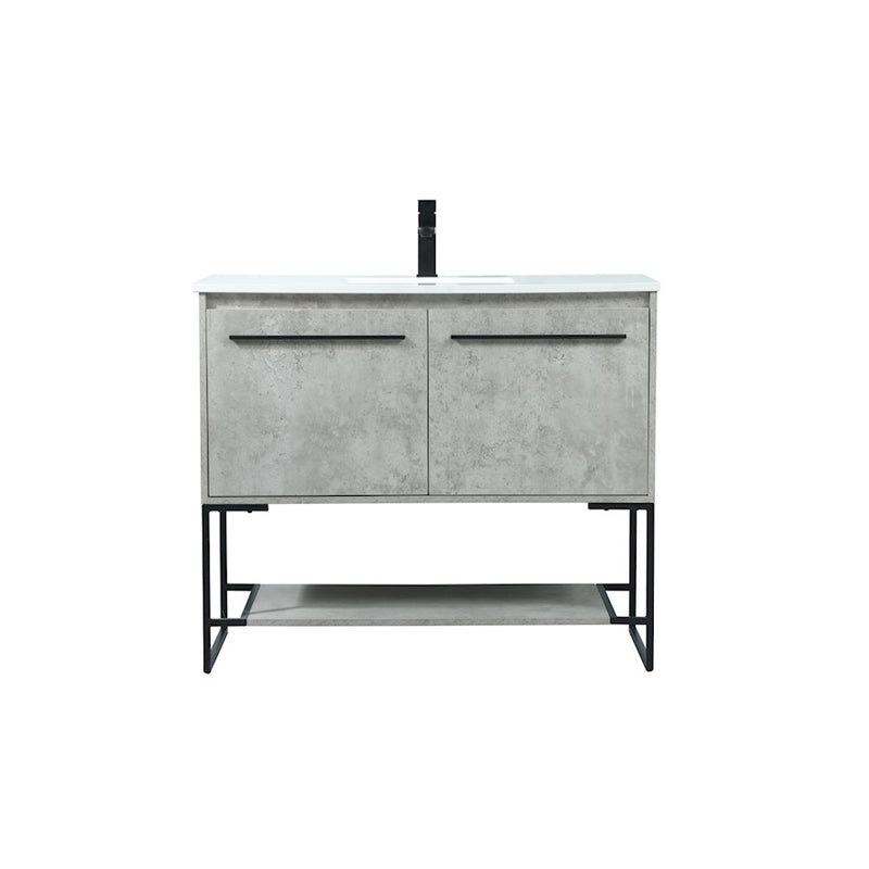Elegant Sloane 40" Single Bathroom Vanity, Concrete Grey - VF42540MCG