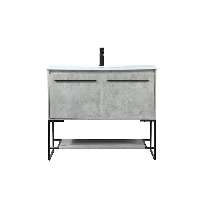 Elegant Sloane 40" Single Bathroom Vanity, Concrete Grey - VF42540MCG