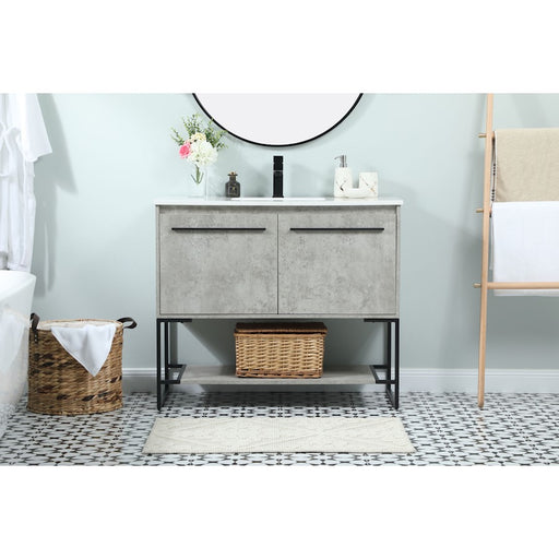 Elegant Sloane 40" Single Bathroom Vanity, Concrete Grey