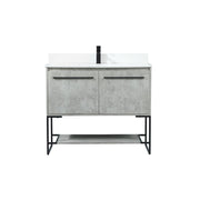 Elegant Sloane 40" Single Vanity, Concrete Grey/Backsplash - VF42540MCG-BS