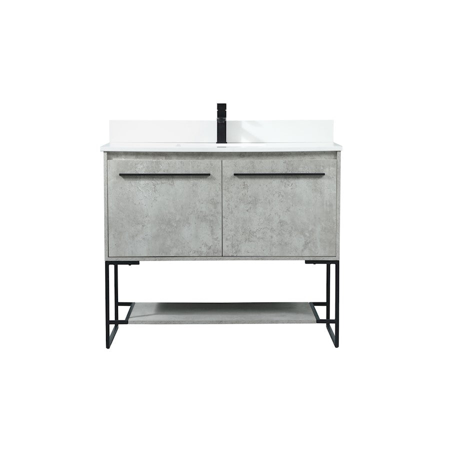 Elegant Sloane 40" Single Vanity, Concrete Grey/Backsplash - VF42540MCG-BS