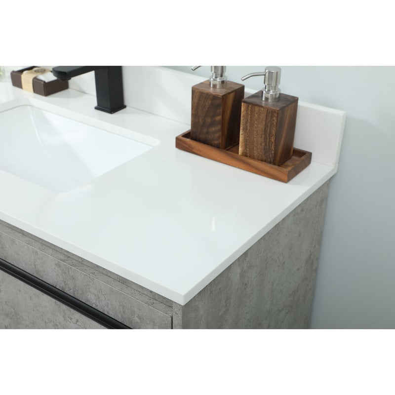 Elegant Sloane 40" Single Vanity, Concrete Grey/Backsplash