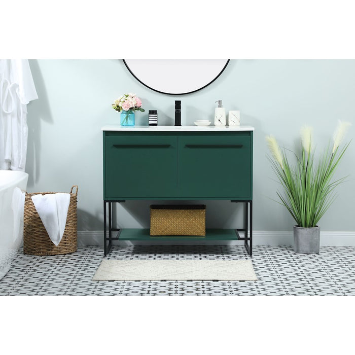 Elegant Kitchen/Bath Sloane 40" Single Bathroom Vanity, Green