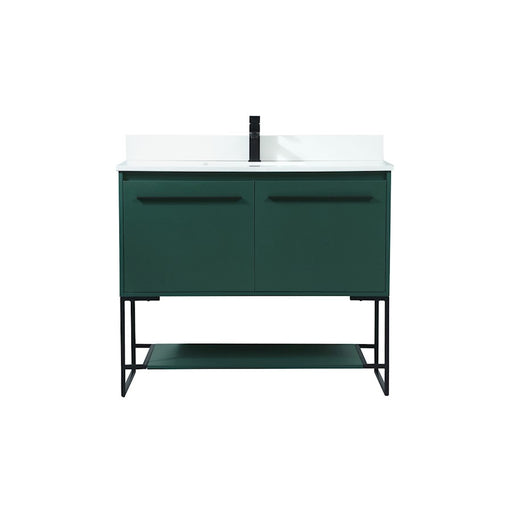 Elegant Sloane 40" Single Bathroom Vanity, Green/Backsplash - VF42540MGN-BS