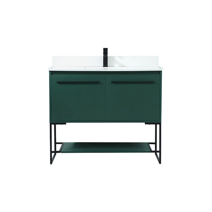 Elegant Sloane 40" Single Bathroom Vanity, Green/Backsplash - VF42540MGN-BS