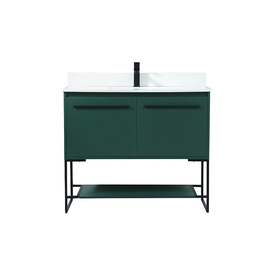 Elegant Sloane 40" Single Bathroom Vanity, Green/Backsplash - VF42540MGN-BS