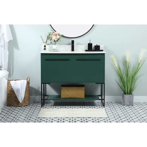 Elegant Sloane 40" Single Bathroom Vanity, Green/Backsplash