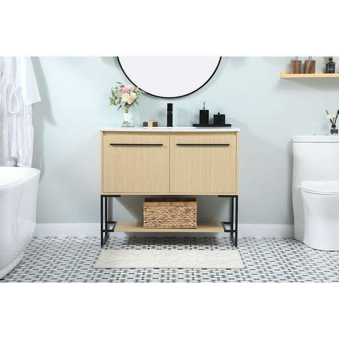 Elegant Kitchen/Bath Sloane 40" Single Bathroom Vanity, Maple