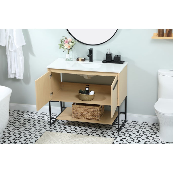 Elegant Kitchen/Bath Sloane 40" Single Bathroom Vanity, Maple