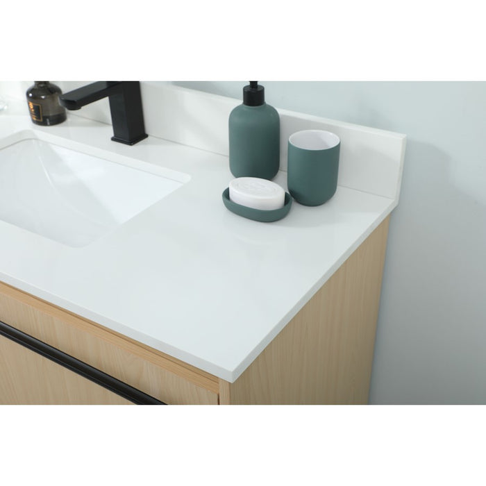 Elegant Sloane 40" Single Bathroom Vanity, Maple/Backsplash