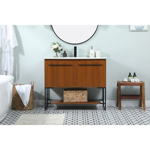 Elegant Kitchen/Bath Sloane 40" Single Bathroom Vanity, Teak