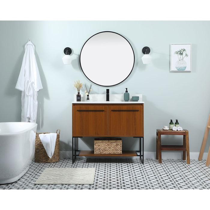 Elegant Kitchen/Bath Sloane 40" Single Bathroom Vanity, Teak