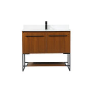 Elegant Sloane 40" Single Bathroom Vanity, Teak/Backsplash - VF42540MTK-BS