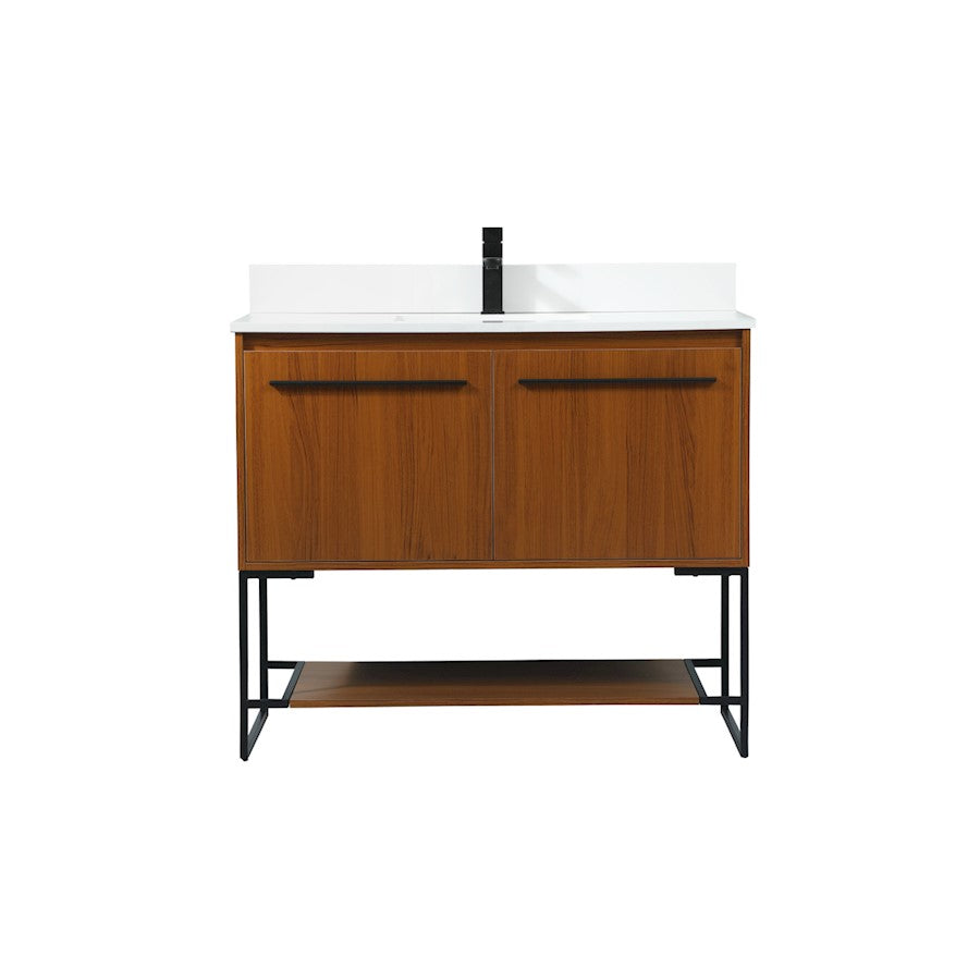 Elegant Sloane 40" Single Bathroom Vanity, Teak/Backsplash - VF42540MTK-BS
