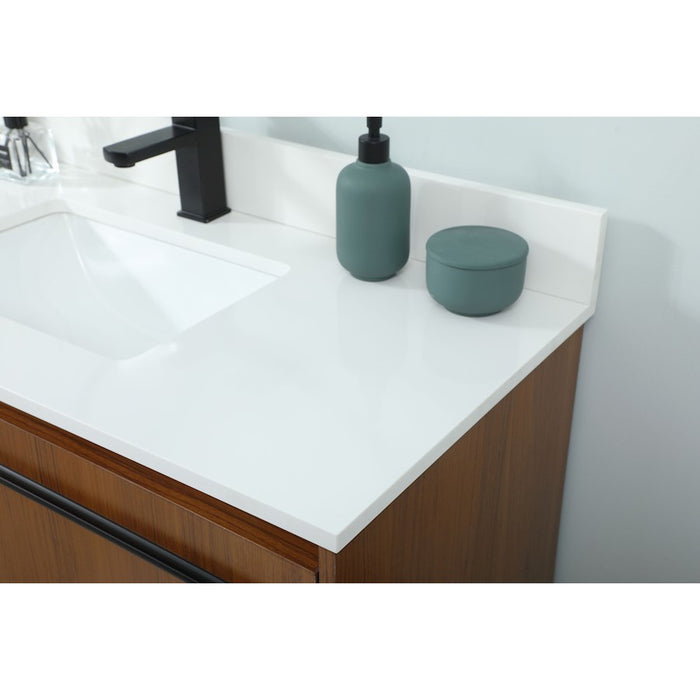 Elegant Sloane 40" Single Bathroom Vanity, Teak/Backsplash