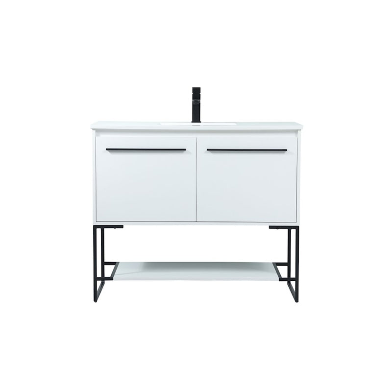 Elegant Kitchen/Bath Sloane 40" Single Bathroom Vanity, White - VF42540MWH