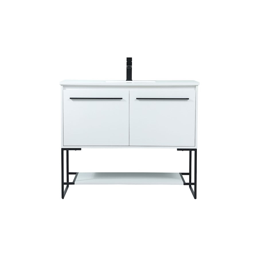 Elegant Kitchen/Bath Sloane 40" Single Bathroom Vanity, White - VF42540MWH