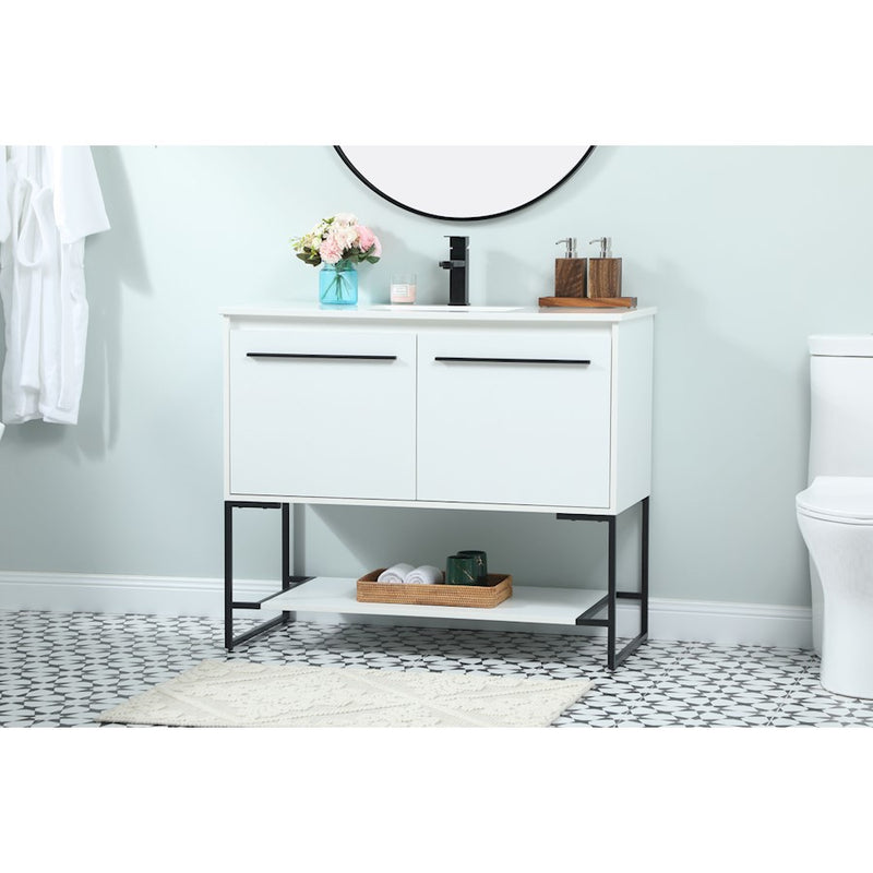 Elegant Kitchen/Bath Sloane 40" Single Bathroom Vanity, White