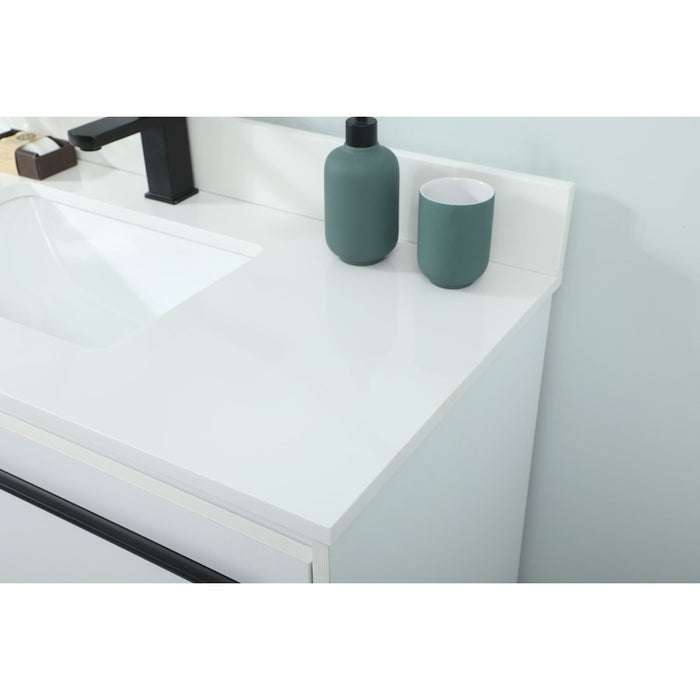 Elegant Sloane 40" Single Bathroom Vanity, White/Backsplash