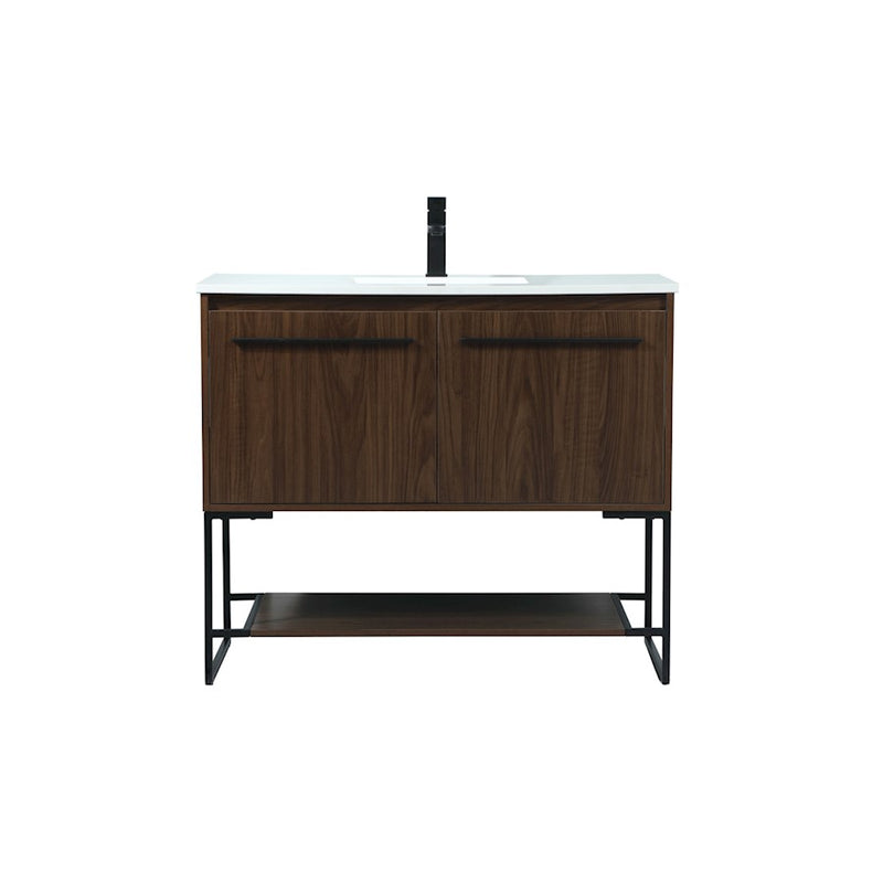 Elegant Kitchen/Bath Sloane 40" Single Bathroom Vanity, Walnut - VF42540MWT