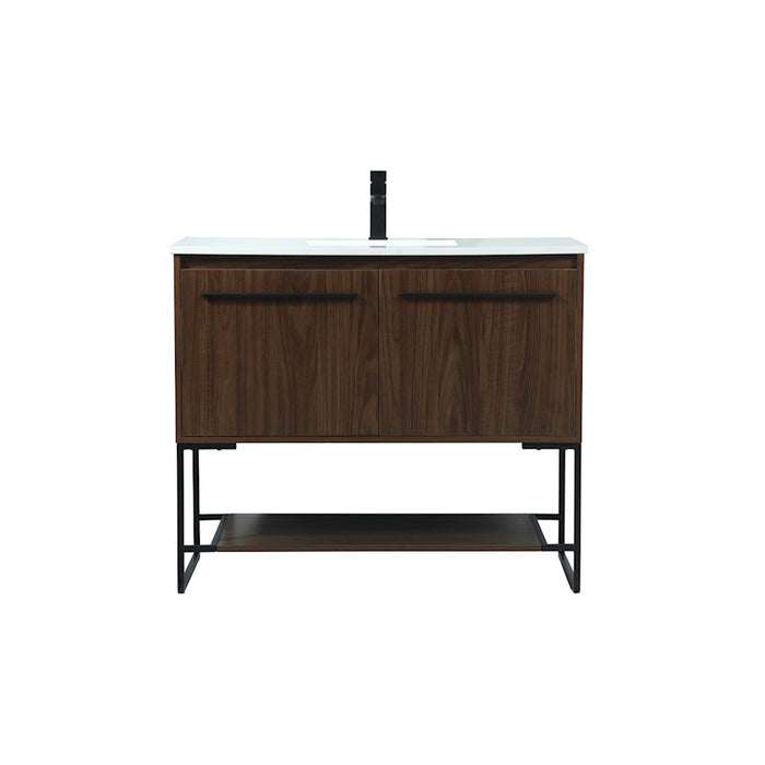 Elegant Kitchen/Bath Sloane 40" Single Bathroom Vanity, Walnut - VF42540MWT