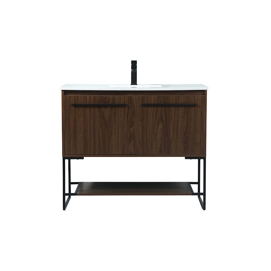 Elegant Kitchen/Bath Sloane 40" Single Bathroom Vanity, Walnut - VF42540MWT