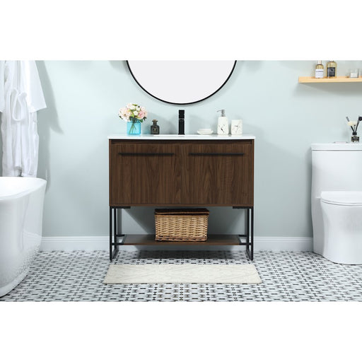 Elegant Kitchen/Bath Sloane 40" Single Bathroom Vanity, Walnut