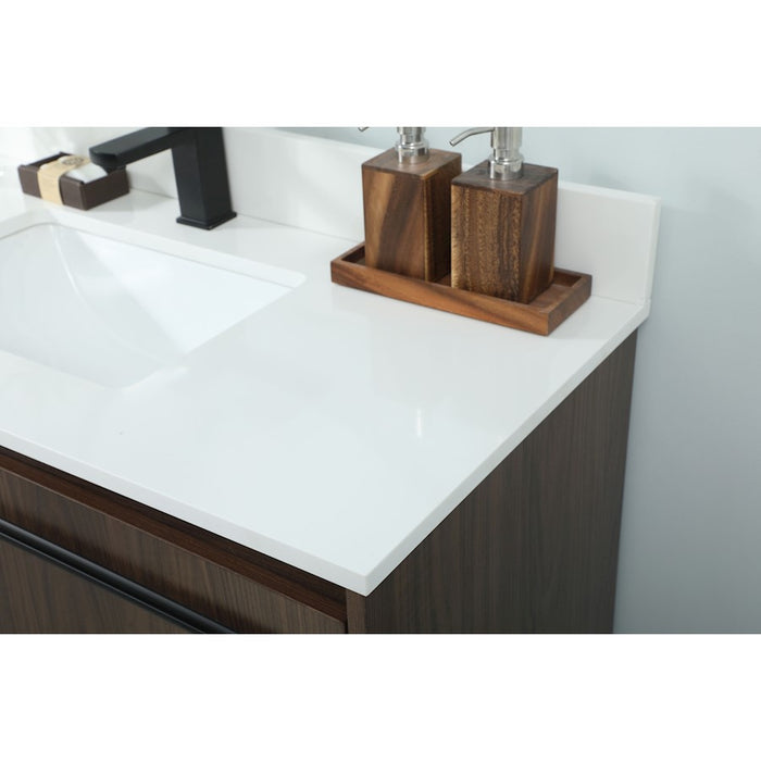 Elegant Sloane 40" Single Bathroom Vanity, Walnut/Backsplash