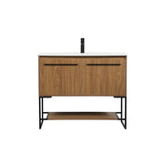 Elegant Kitchen/Bath Sloane 40" Single Bathroom Vanity, Walnut Brown - VF42540WB