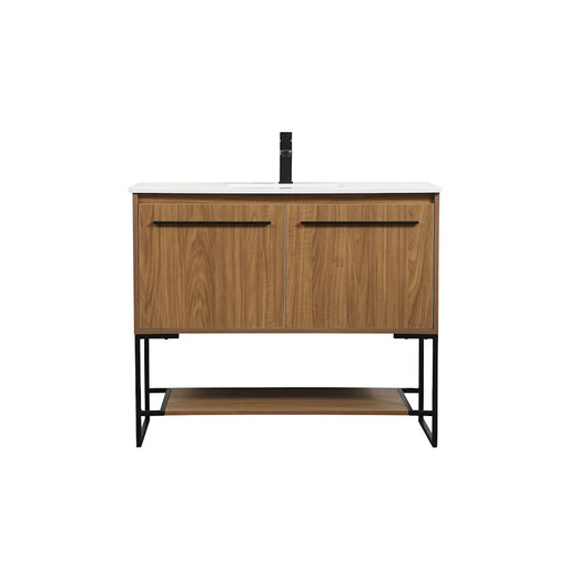 Elegant Kitchen/Bath Sloane 40" Single Bathroom Vanity, Walnut Brown - VF42540WB