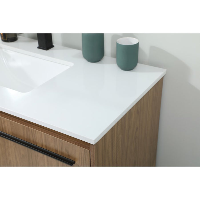 Elegant Kitchen/Bath Sloane 40" Single Bathroom Vanity, Walnut Brown