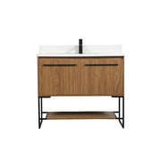 Elegant Sloane 40" Single Vanity, Walnut Brown/Backsplash - VF42540WB-BS