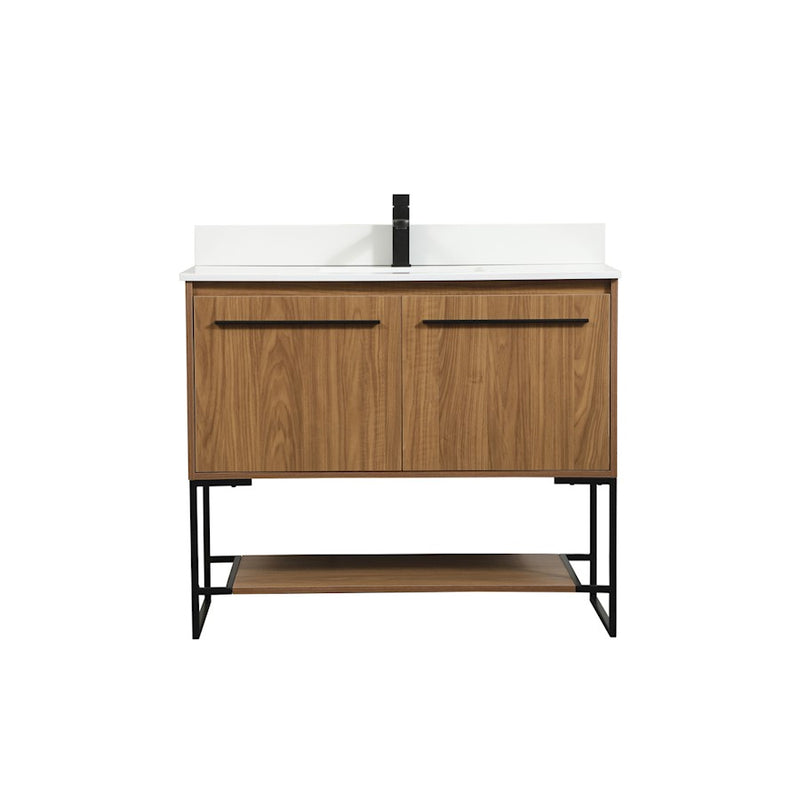 Elegant Sloane 40" Single Vanity, Walnut Brown/Backsplash - VF42540WB-BS