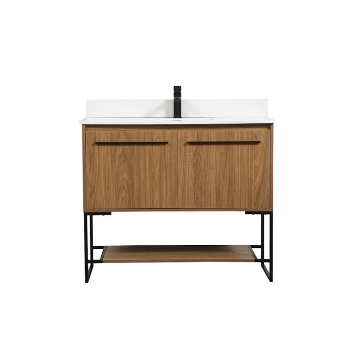Elegant Sloane 40" Single Vanity, Walnut Brown/Backsplash - VF42540WB-BS