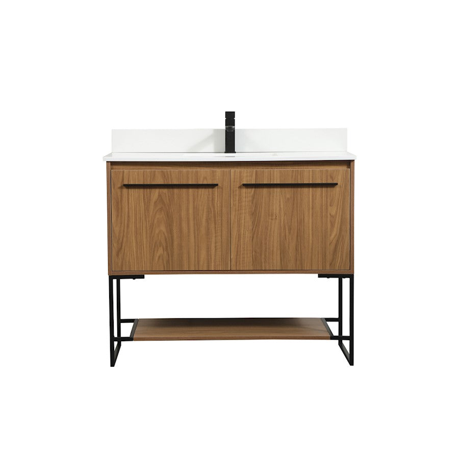 Elegant Sloane 40" Single Vanity, Walnut Brown/Backsplash - VF42540WB-BS