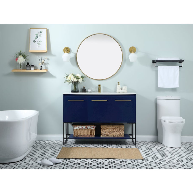 Elegant Sloane 40" Single Vanity, Walnut Brown/Backsplash