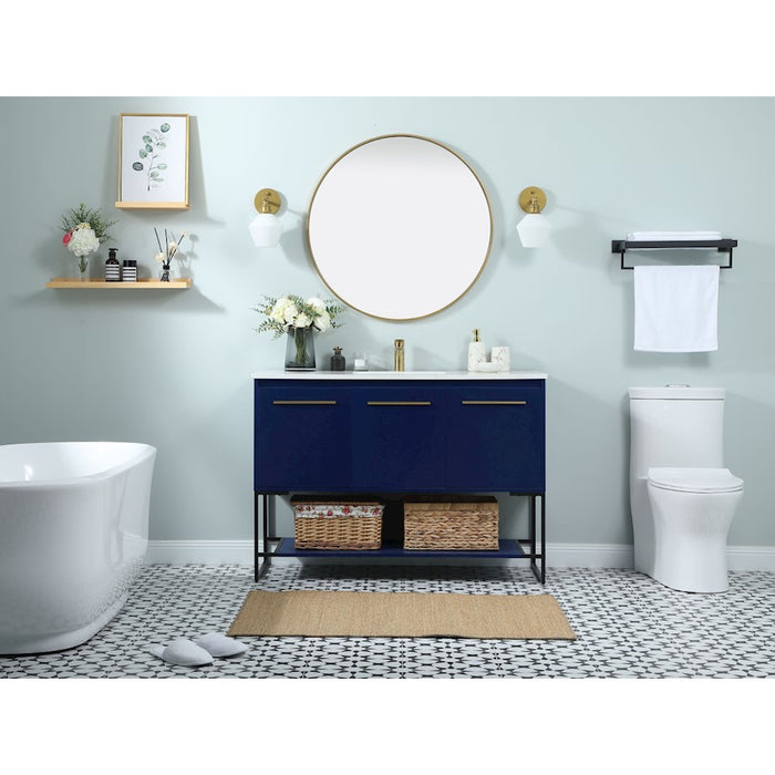 Elegant Sloane 40" Single Vanity, Walnut Brown/Backsplash