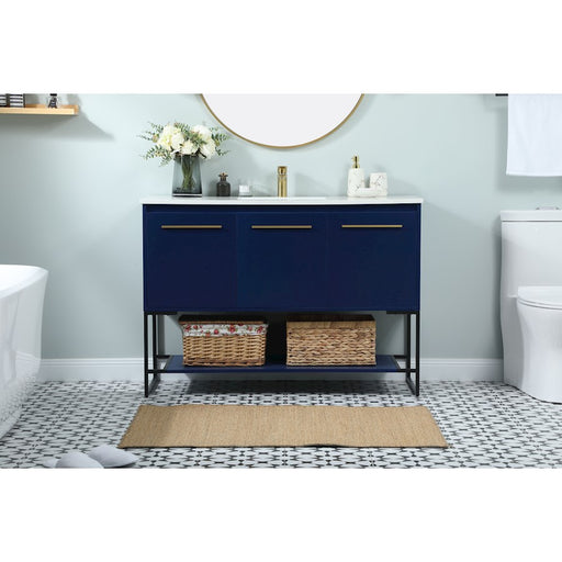 Elegant Kitchen/Bath Sloane 48" Single Bathroom Vanity, Blue
