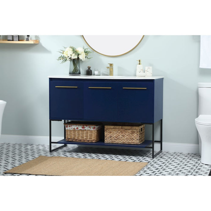 Elegant Kitchen/Bath Sloane 48" Single Bathroom Vanity, Blue