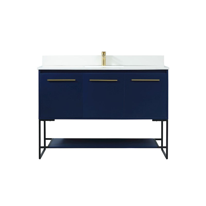 Elegant Sloane 48" Single Bathroom Vanity, Blue/Backsplash - VF42548MBL-BS