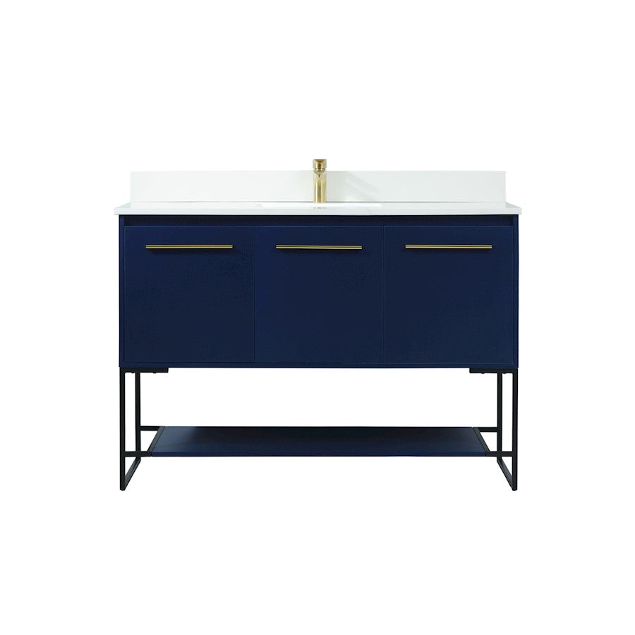 Elegant Sloane 48" Single Bathroom Vanity, Blue/Backsplash - VF42548MBL-BS