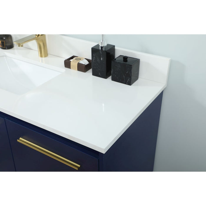 Elegant Sloane 48" Single Bathroom Vanity, Blue/Backsplash