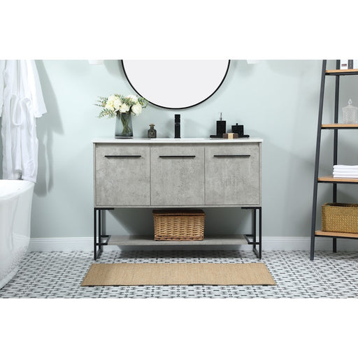 Elegant Sloane 48" Single Bathroom Vanity, Concrete Grey